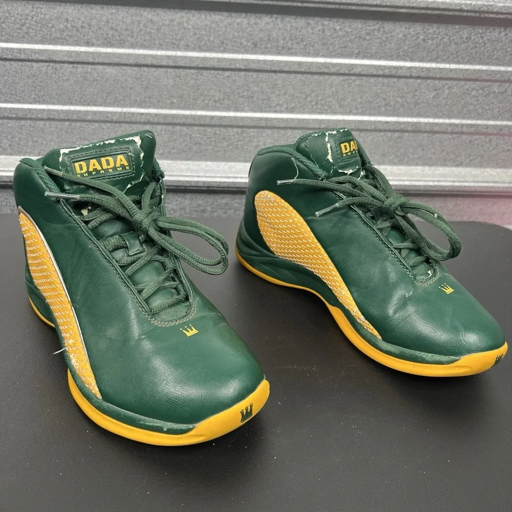 Vintage Y2K Dada Supreme Sneakers Green And Gold Size 7 Basketball Shoes